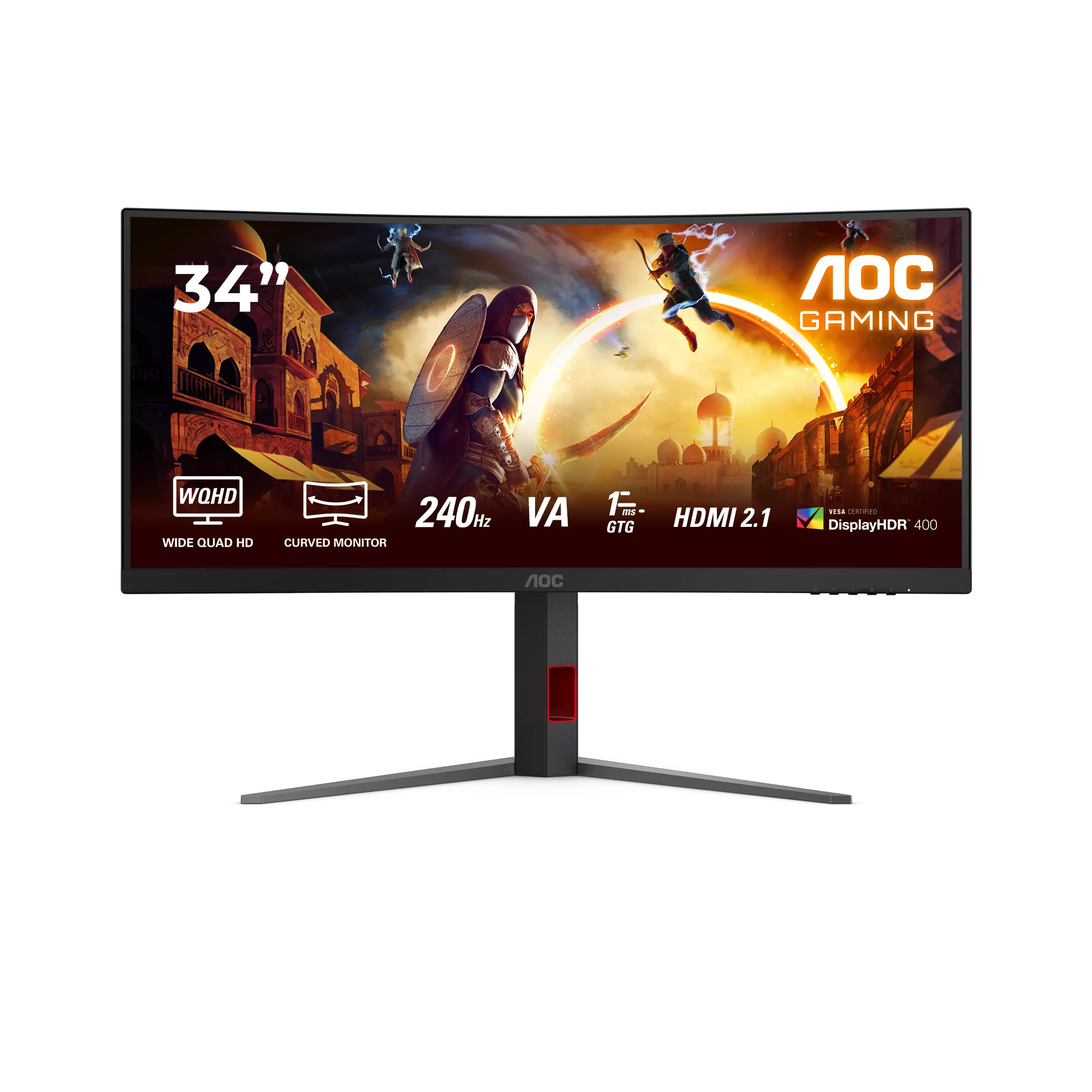 AOC CU34G4Z – מסך גיימינג קעור 34" מהיר במיוחד עם 240Hz – תמונה 5