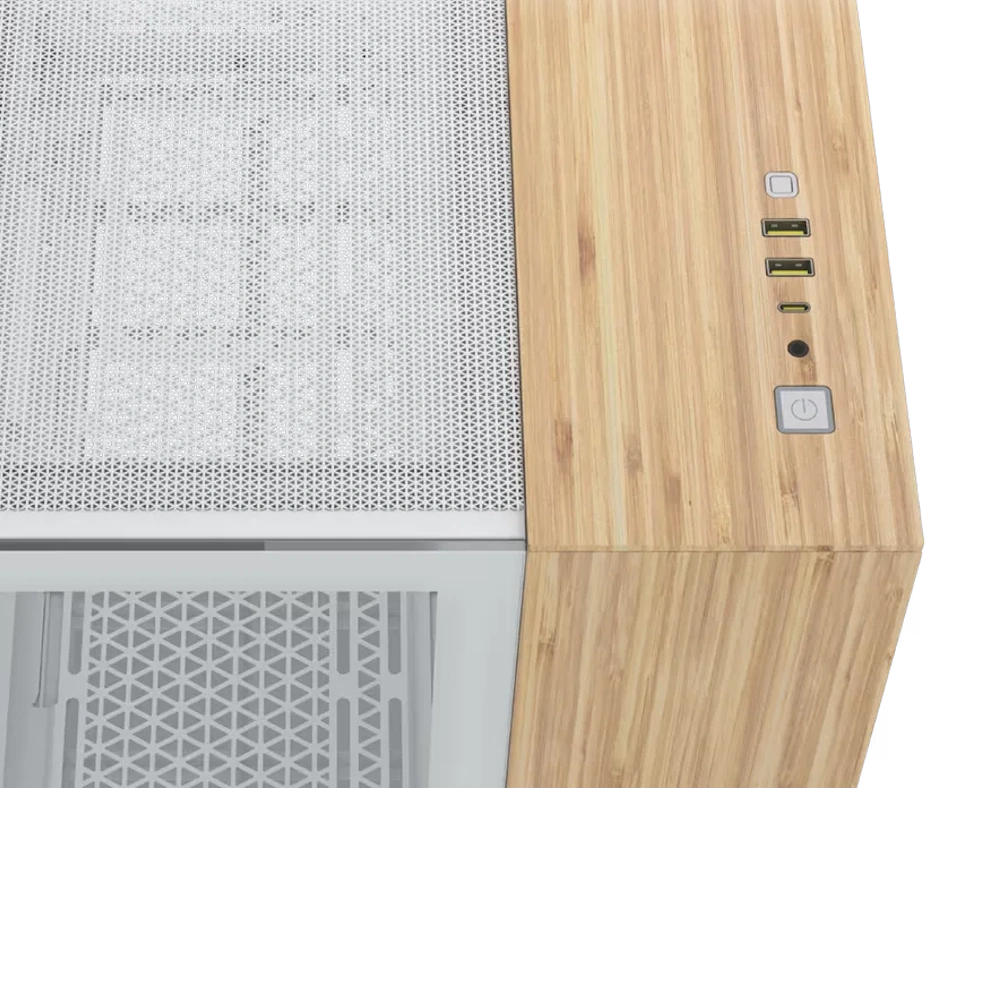 Corsair 6500X – מארז גיימינג Dual-Chamber בגימור לבן ועץ במבוק – תמונה 4
